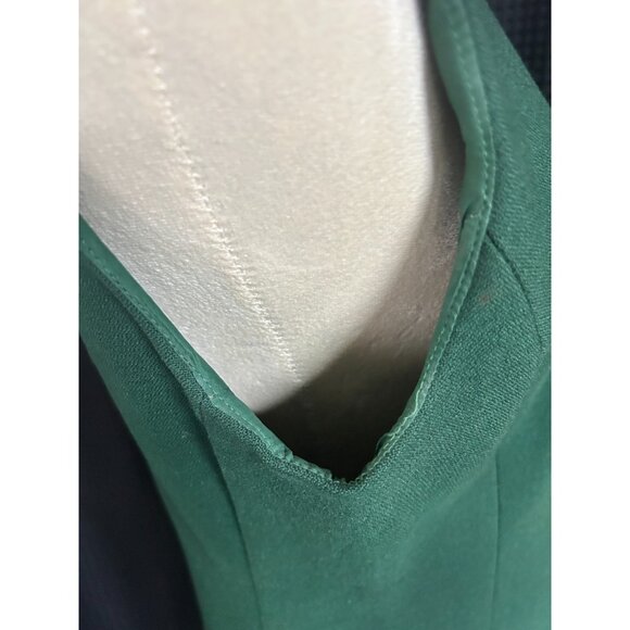 Vintage Flemington Furs 60s Green Wool Mod Dress Suit Fur Collar Classy Classic - Picture 14 of 16